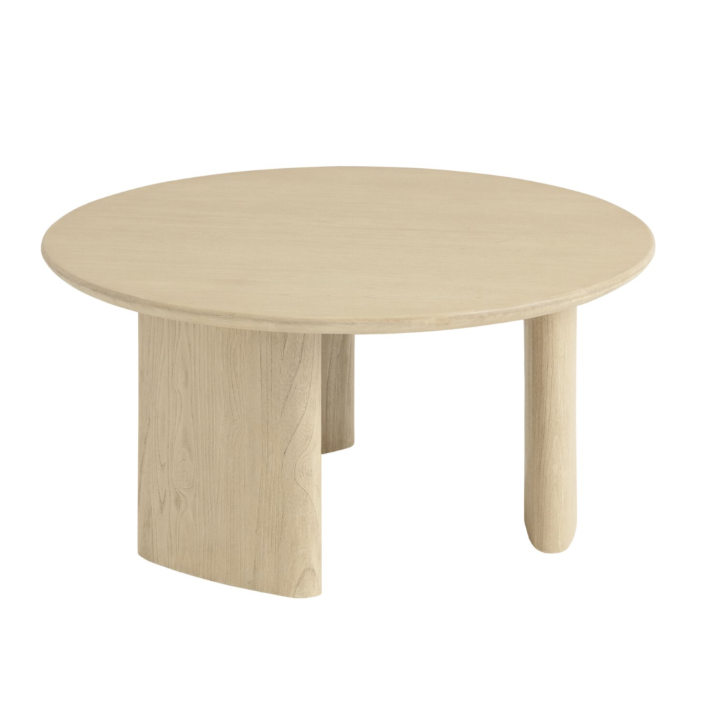 Zeke Round Brushed Wood Coffee Table World Market